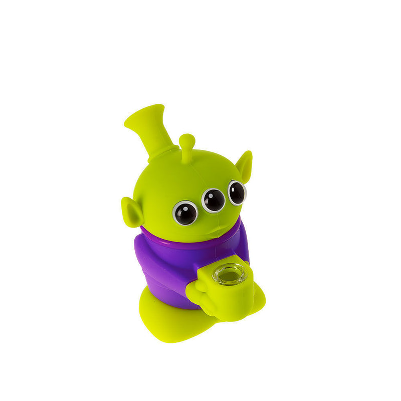 3-Eyed Alien – Silicone Bong with Glass Screen Bowl