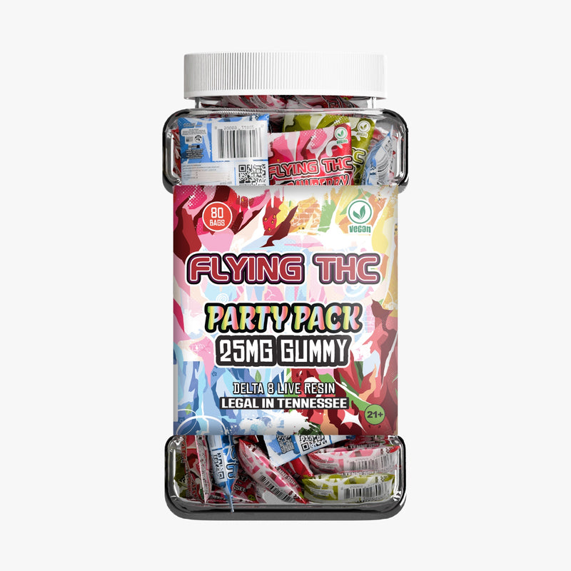 Flying THC Delta 8 Live Resin 25mg Gummies 80ct Jar