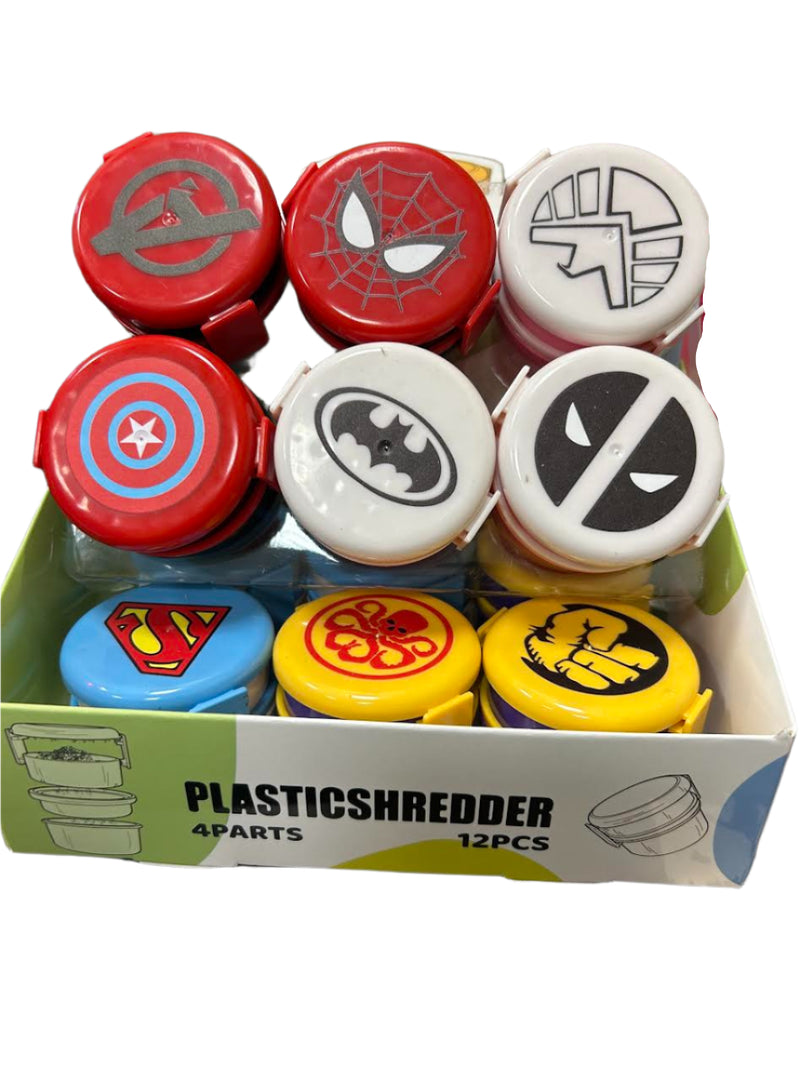 SUPER HERO PLASTIC GRINDER 12PACK