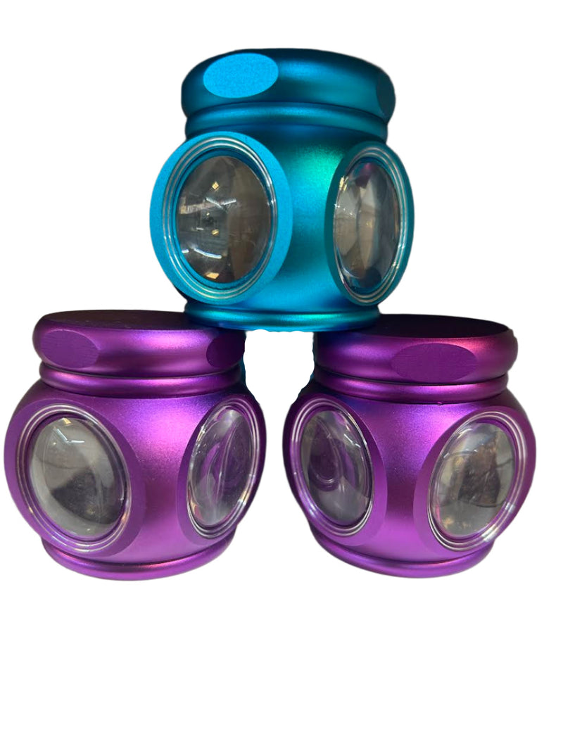 magnify glass metal grinder