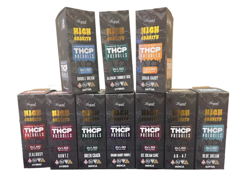 HIGH GRAVITY THCP PREROLLS 2X 1.5 3G 10 PACK