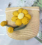 GIRLS STRAW-WOVEN CROSSBODY BAG