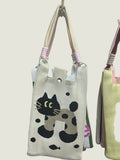 MIX DESIGN KNIT HANDBAG