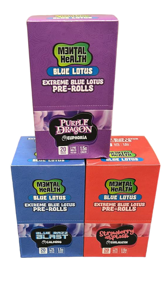 BLUE LOTUS PRE-ROLLS 1.5G/ 2PREROLLS PER BAG / 20PACK