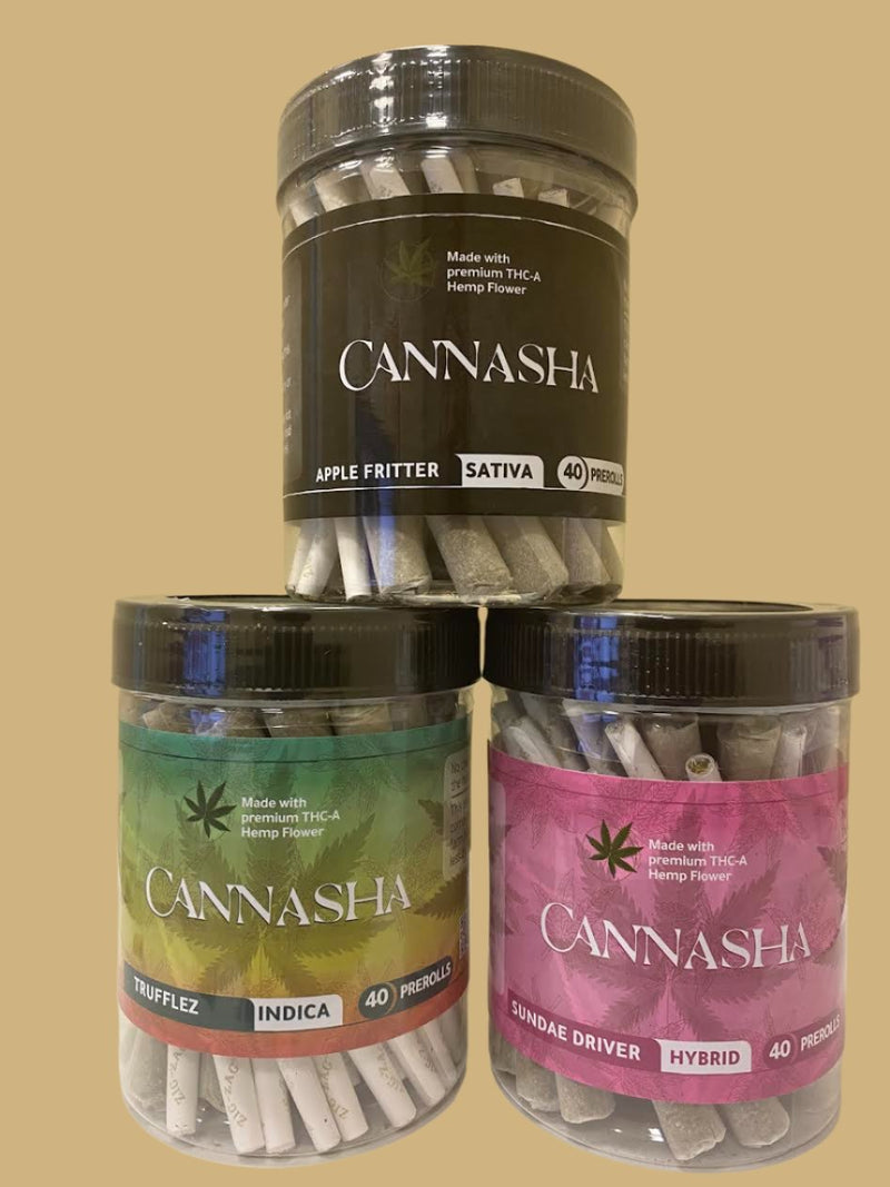 CANNASHA ORIGINAL  THC-A PRE ROLLS 40CT JAR