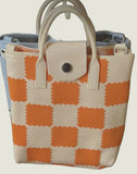 MIX DESIGN KNIT HANDBAG