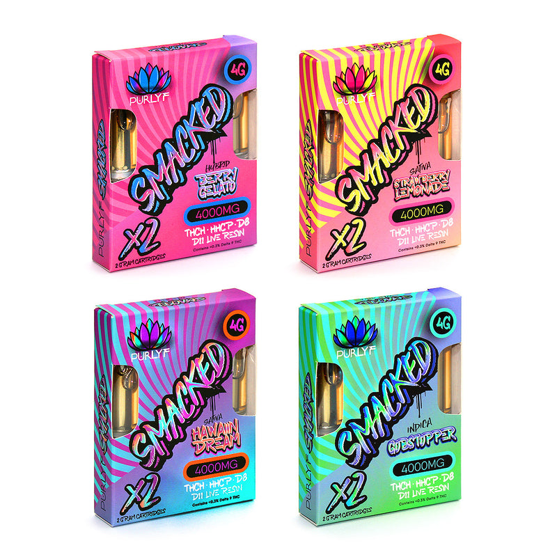 Purlyf Smacked 4g THCH + HHCP + D8 Live Resin Cartridge 2pk