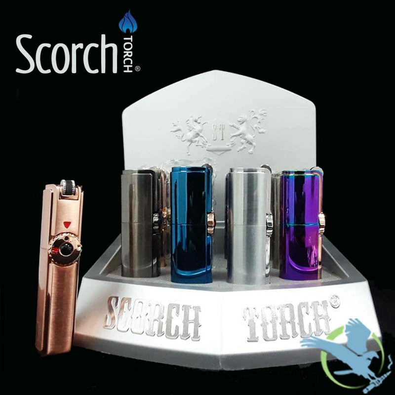 SCORCH TORCH ADJUSTABLE BUTANE LIGHTERS WITH FLINT WHEEL DISPLAY OF 12 61530