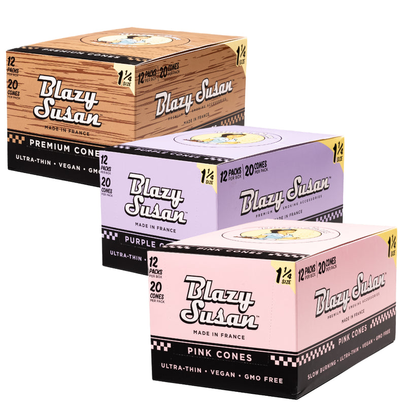 BLAZY SUSAN 1 1/4″ Pre Rolled Cones – 20ct – Display Box