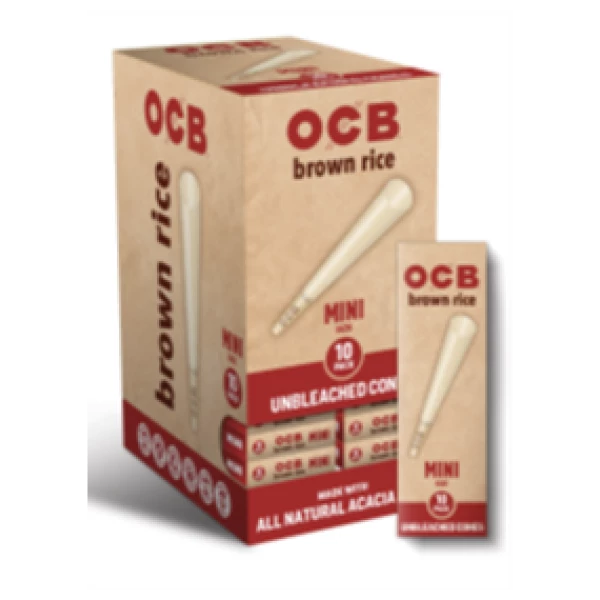 OCB BROWN RICE CONE MINI 10PK 24CT