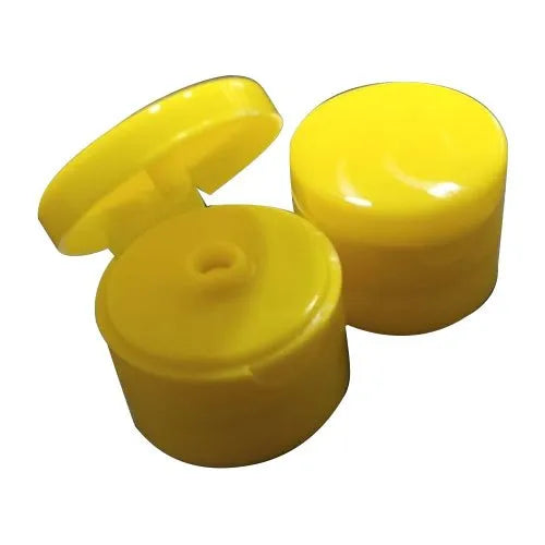 YELLOW PLASTIC ROUND FLIP CAP