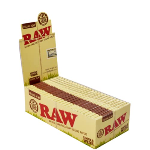 RAW ORGANIC HEMP SINGLE WIDE ROLLING PAPERS 25PK