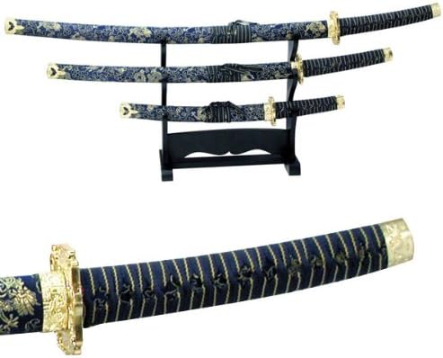 Katana Samurai Sword Set, 3-Piece with Scabbard and Display Stand, 40-Inch Jl-021Bl4