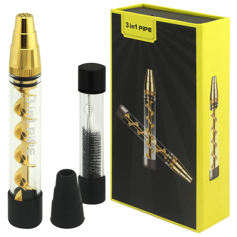 `NEW / Twisty Glass Blunt 3-in-1 Pipe