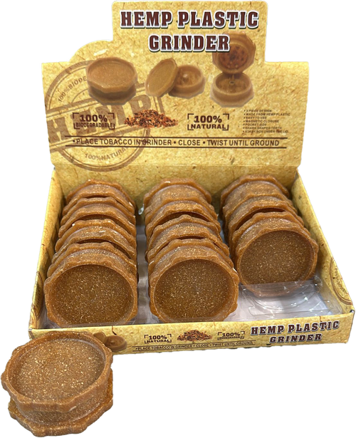 Plastic Hemp Grinder, 2 Parts 12Pcs/Bx