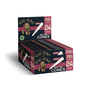 ZIG-ZAG Ultra Thin Cones 70mm Minis - 24 Ct -12 PACK