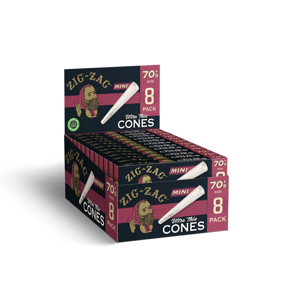 Zig-Zag 70s Ultra Thin Cones Display 18CT