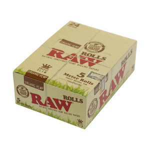 RAW ORGANIC KING-SIZE SLIM 5 METER ROLLS 24 PER BOX