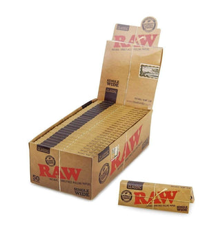 RAW SINGLE-WIDE CLASSIC CUT CORNERS SINGLE WINDOW BOX 50CT/ DISPLAY
