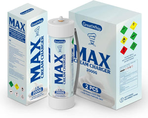 GreatWhip Whipped Cream Chargers, 3.3L Tanks, 2000g