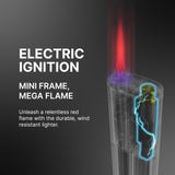 MK Lighter Jet Series, Black Set, Windproof Flame 50CT