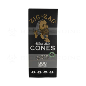 Zig-Zag Ultra Thin 98's Pre-Rolled Cones 98mm - Classic White - 800 Count