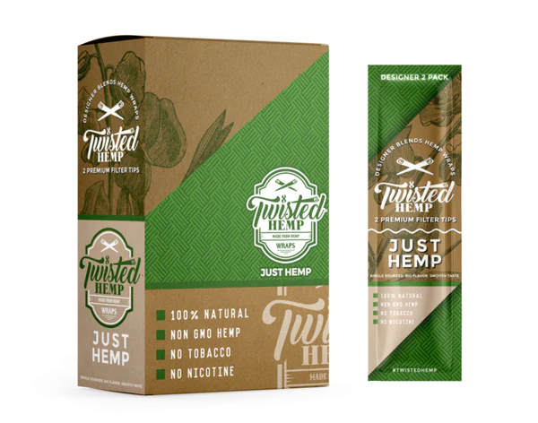 Twisted Premium Hemp Wrap Hang 10 2Pk 15/display
