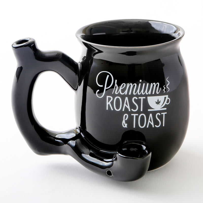 FASHION CRAFT PREMIUM ROAST & TOAST CERAMIC MUG 15oz / BLACK