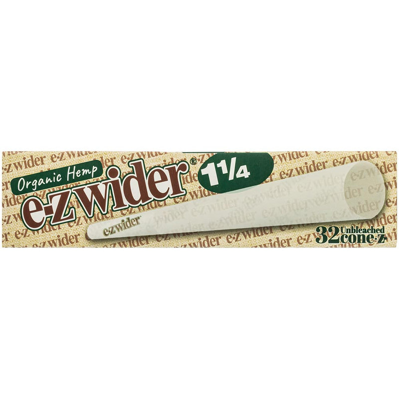 E-Z Wider Organic Hemp Cones – 1 1/4 Size | 32-Pack Pre-Rolled Cones