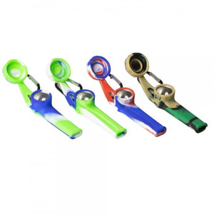 3.5" Silicone Hand Pipe with Lid & Carabiner