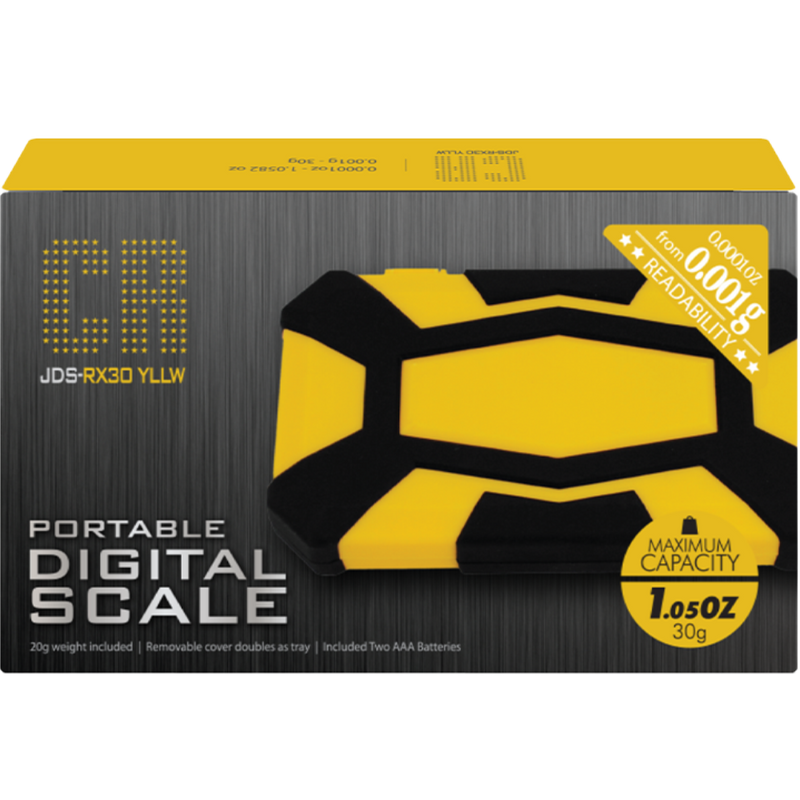 CR JDS-RX3D YELLOW PORTABLE DIGITAL SCALE MAXIMUM CAPACITY 1.05 oz 30g