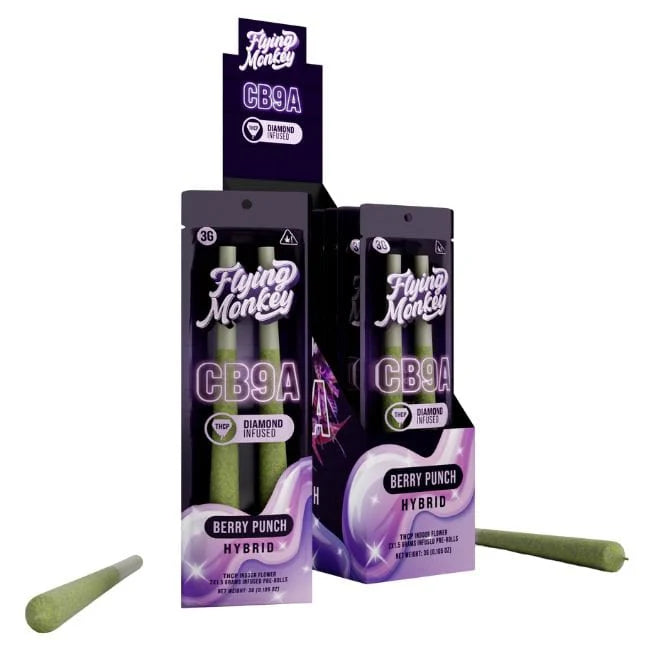 Flying Monkey CB9A THCP Diamond Infused Pre Roll Joints 2Pk