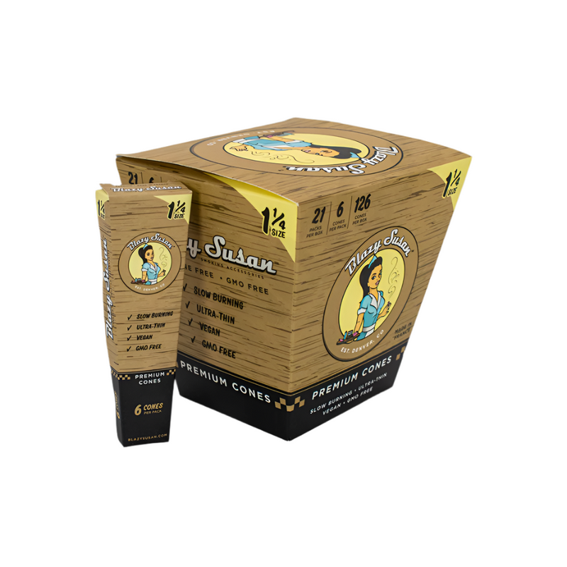 BLAZY SUSAN UNBLEACHED CONE 1 1/4 (BROWN) – 6 PACK 21 PACK PER BOX