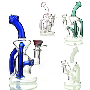 7" RECYCLER WATER PIPE WITH 14MM MALE BOWL