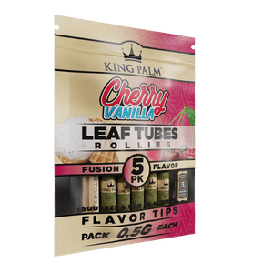 King Palm Organic Pre Rolled Palm Leaf Wraps - 5 Cones per Pack, 15 Pack Display - Cherry Vanilla