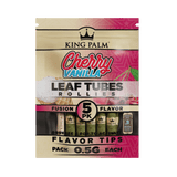 King Palm Organic Pre Rolled Palm Leaf Wraps - 5 Cones per Pack, 15 Pack Display - Cherry Vanilla