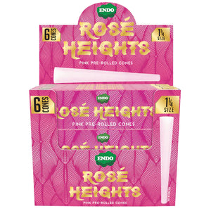 ROSE HEIGHT 6CT 1 1/4 PINK PRE ROLLED CONES 24CT DISPLAY