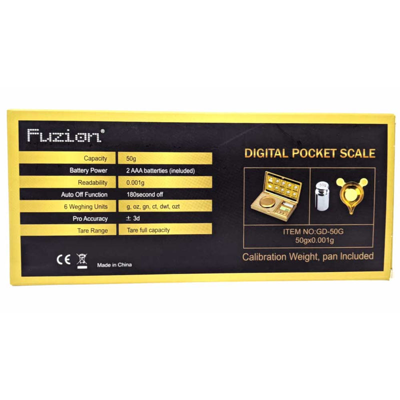 FUZION DIGITAL POCKET SCALE GD-50 50GX0.001G