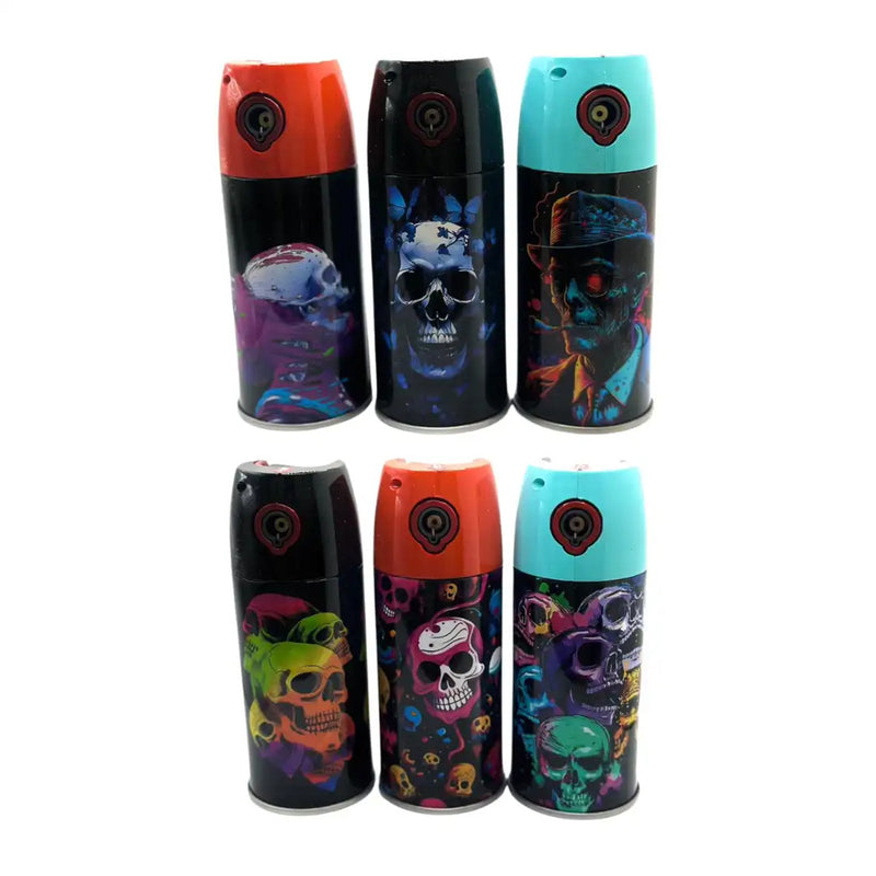 CLICK IT SPRAYCAN TORCH SKULL LIGHTER 6CT (GT-025)