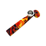 Graffiti Design Silicone Long Hand Pipe For Dry Herb (1 count)