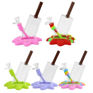 7" Dropped Popsicle Silicone Water Pipe - Color May Vary