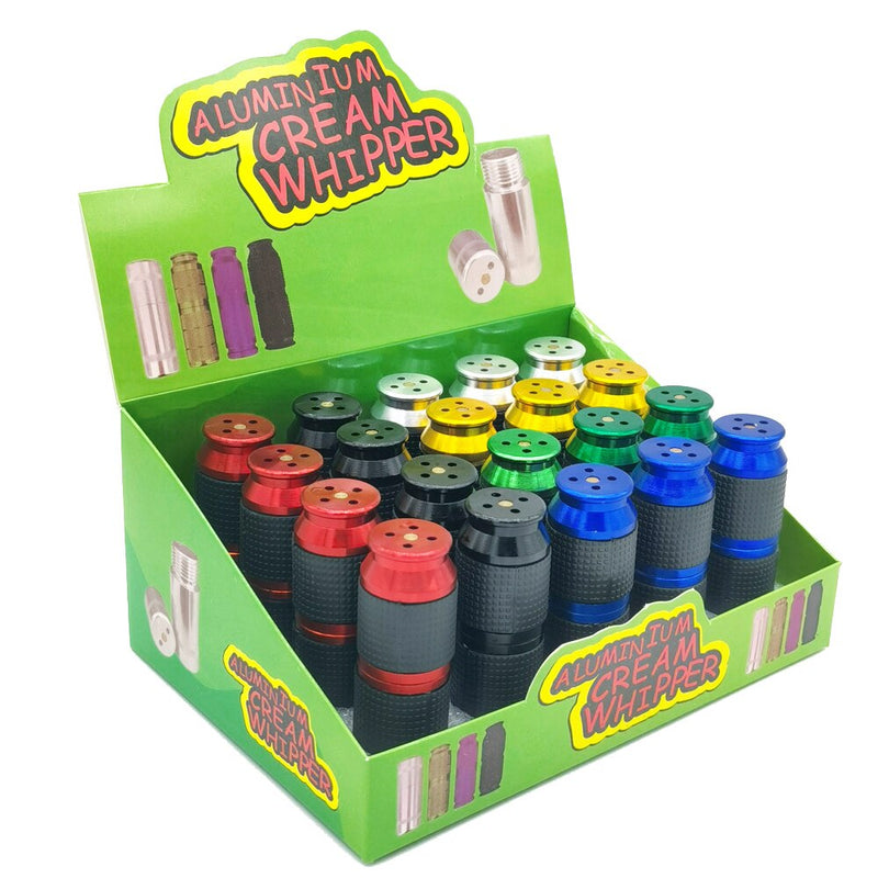 Aluminium Cream Whipper With Rubber - Metal Cracker - 20 Counts Per Pack - Assorted