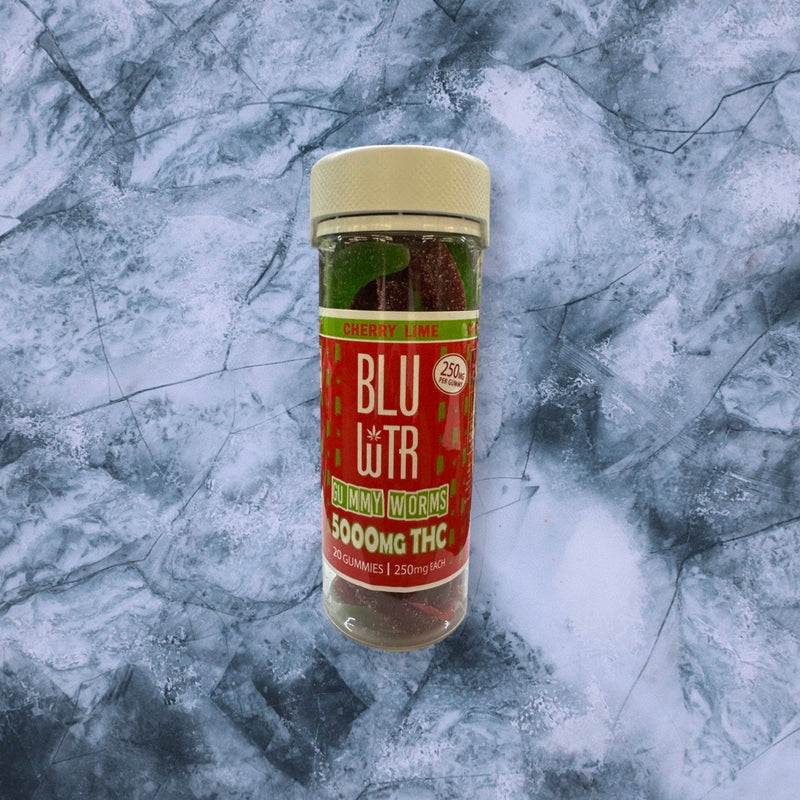 BLUWTR GUMMY WORMS 5000 mg THC CHERRY LIME
