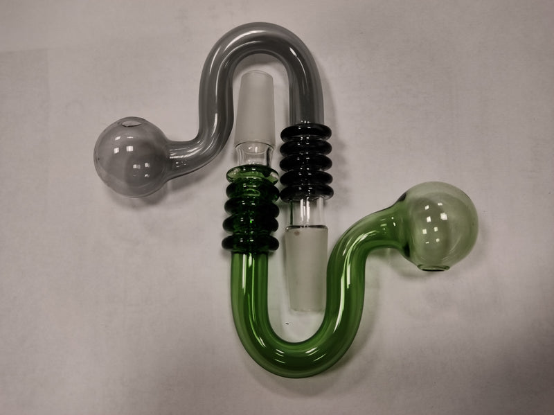 IP - 120 | Curved Spiral Tobacco bowl oil burner glass water bong smoking pipes