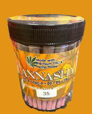 CANNASHA THC-A +THC-P + D8+D9+CBDG  JAR 35 PINK PREROLLS