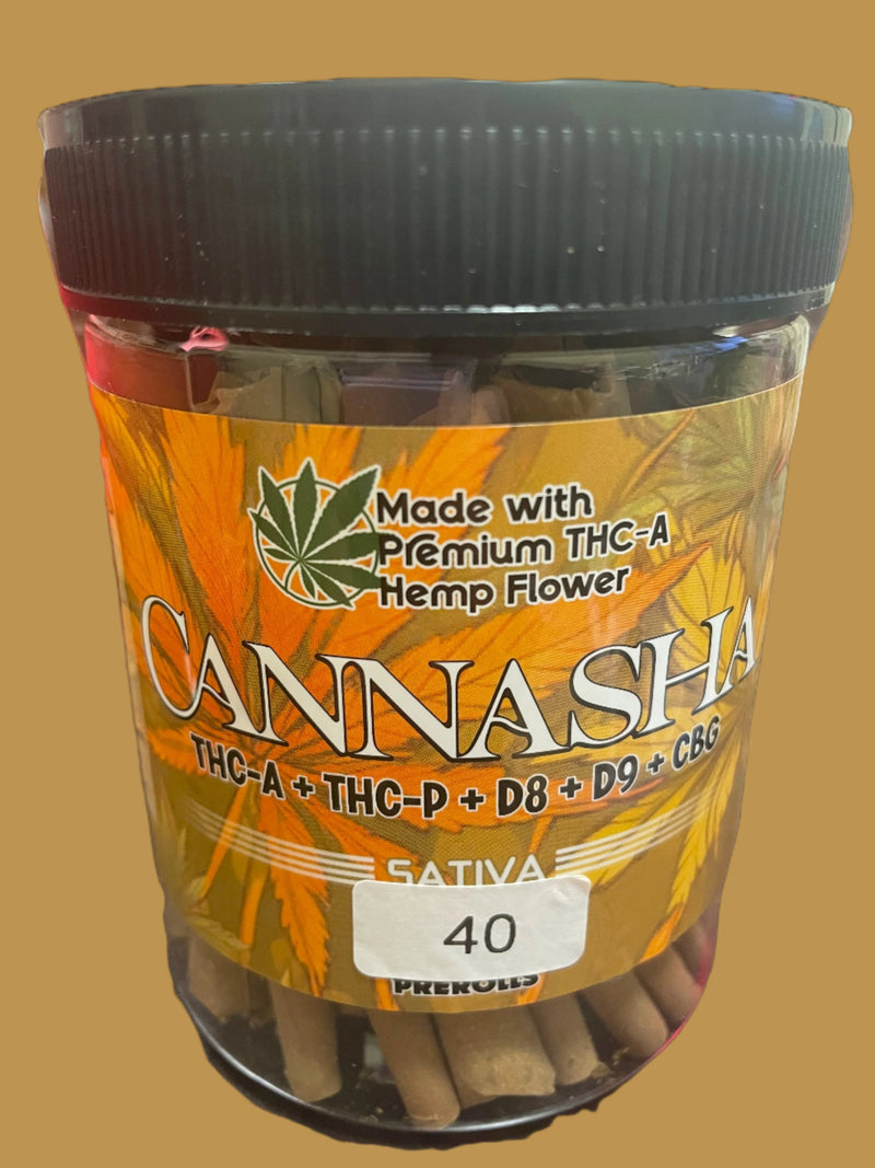 CANNASHA THC-A +THC-P + D8+D9+CBDG  JAR 40 PREROLLS