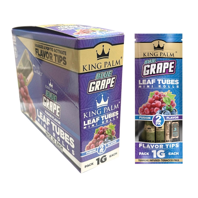 KING PALM 2PK TERPENE INFUSED LEAF TUBES MINI ROLLS BLUE GRAPE 20PK / BOX