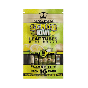 KING PALM LEAF TUBES MINI ROLLS 1G 5CT 15PK DISPLAY - LEMON KIWI
