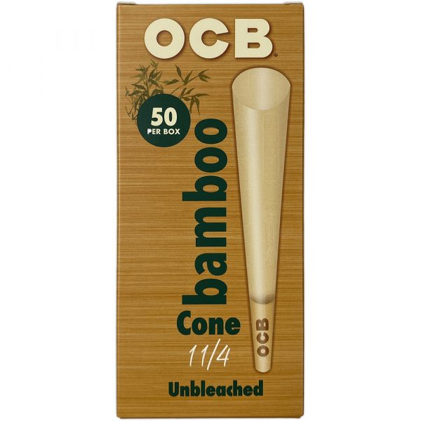 OCB Pre Rolled Cones | Bamboo | 1¼ Size | Mini Tower | 50ct