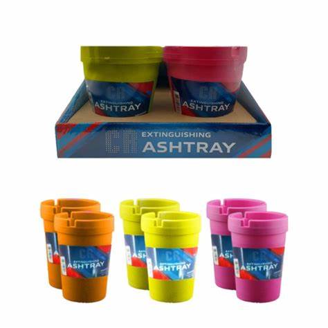 Extinguishing  Ashtray  Neon 6 ct